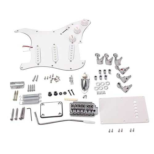 TOGEVAL DIY Electric Guitar Kit Full Accessories Build Your Own Guitar Set Includes Tremolo Bridge and Chrome Hardware for Beginners and Pros