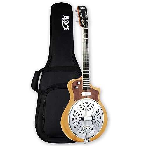 Gosila 6-String Electric Resonator Guitar Solid Paulownia Top \u0026 Body, Okoume Neck, Purple Heart Fingerboard, HH Ceramic Pickups, 635粍 Scale, Matte Finish, Phosphor Bronze Strings