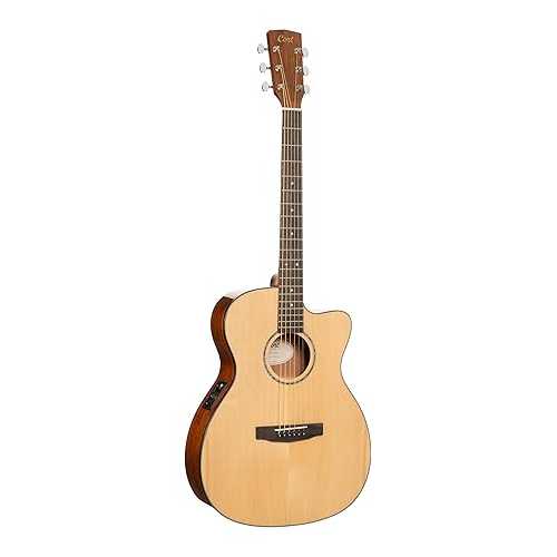 Cort L60CENAT Luce 60 OM Solid Top Acoustic Electric Guitar, Natural Gloss
