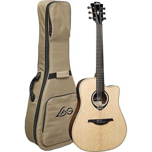 LAG Guitars HyVibe 30 Dreadnought Cutaway Gloss HV30DCE