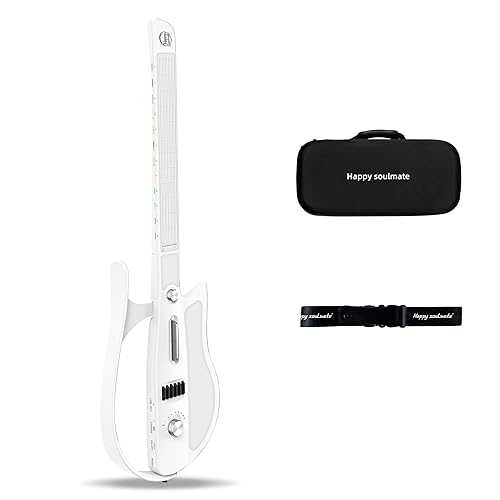 INGPARTNER Stringless Smart Guitar, Portable and Foldable with App Control, Chord Generator, Electric Travel Guitar Built-インチ Drum Machine \u0026 Speakers, No Strings Attached for Beginners \u0026 Bands, White