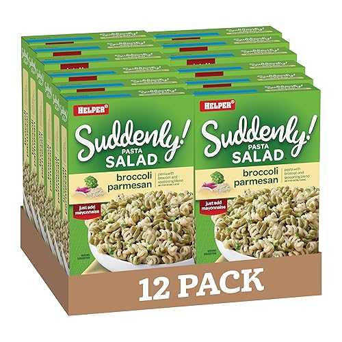 Suddenly Salad Broccoli Parmesan, 7.5 Oz (12-Pack), Quick and Easy Dish, Rich and Creamy Seasoning Mix, Just Add Mayonnaise, Dry Pasta Salad Kit