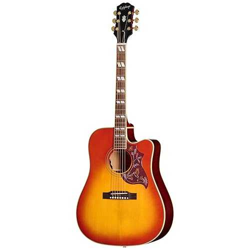 Epiphone Inspired by Gibson Hummingbird Standard EC Acoustic Electric, Cherry Sunburst with Bag