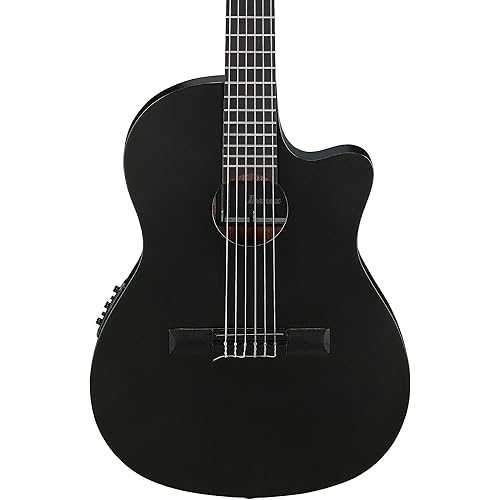 Ibanez GA621 Thinline Acoustic-Electric Classical Guitar, Spruce Top, Black Out