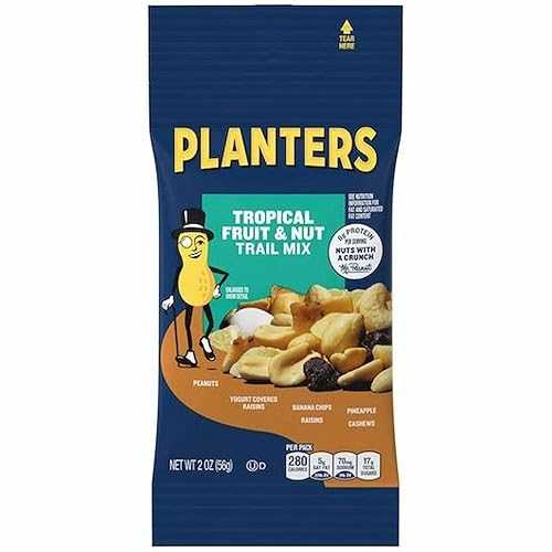 Planters Kraft 00260 Trail Mix, Tropical Fruit And Nut, 2 Oz., 72/Ct, Multi