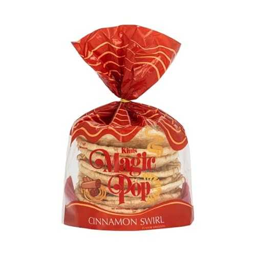 Kim\u0027s Magic Pop - Cinnamon Swirl Flavor Drizzled / 12 Pack / Low Carb, No Trans Fat, All Natural, Multigrain Korean Snack / Easy Bread, Chip, Cracker Replacement