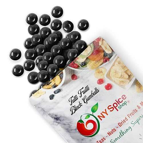 NY Spice Shop Tutti Frutti Black Gumballs - 3 Pound Gumball Machine - Chewing Gum Dubble Bubble Gumballs - Fruit Flavored Gumballs Bulk Candy - Old Fashioned Candy Gumballs for Machine Refill - 150 Pcs -1 Inch