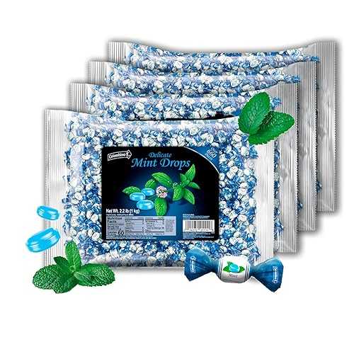 Colombina Delicate Mint Drops, Individually Wrapped Breath Saver Mini Mints, 2.2lbs (Pack of 4)