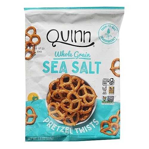 Quinn Whole Grain Sea Salt Pretzel Twists, Vegan Friendly, Kosher, Gluten Free \u0026 Non-GMO, 5.6 Ounce (Pack of 8)