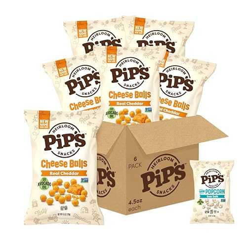 Pipcorn Pip s Heirloom Cheddar Cheese Balls 4.5 薬局衡オンス Bags (6 pk) Made With Real Organic Cheddar Cheese, Heirloom Corn \u0026 Avocado Oil Baked Not Fried Preservative Free, Seed Oil Free, Non-GMO, Gluten Free Certified
