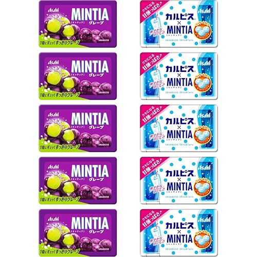 OSK Mintia Japanese Mint Tablet Candy Assortment Grape 5pcs \u0026 Calpico 5pcs