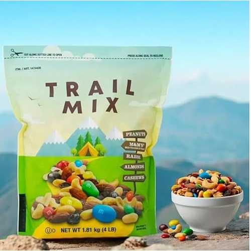 generic Kirkland Trail Mix with Milk Chocolate Candy, Peanuts, Raisins, Almonds \u0026 Cashews Kosher Dairy, 4 lbs Resealable Bag