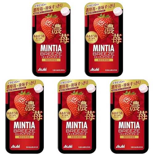 Asano Mintia Breeze Japanese Mint Tablet Candy Strawberry ICHIGO 30 Tablets Set Of 5