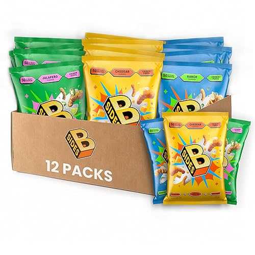 B-SIDES Crunch Puffs Variety Pack Protein Puffs / Healthy Snacks, High Protein, Plant-Based, Allergen-Friendly, Upcycled Oats \u0026 Corn and Regenerative Pea Protein
