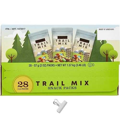 Braidz Trailmix Individual Packs Mixed Nuts - Trail Mix with Chocolate Mixed Nuts Snack Packs 2 Oz, 28 Ct With A Scooply Bag Clip