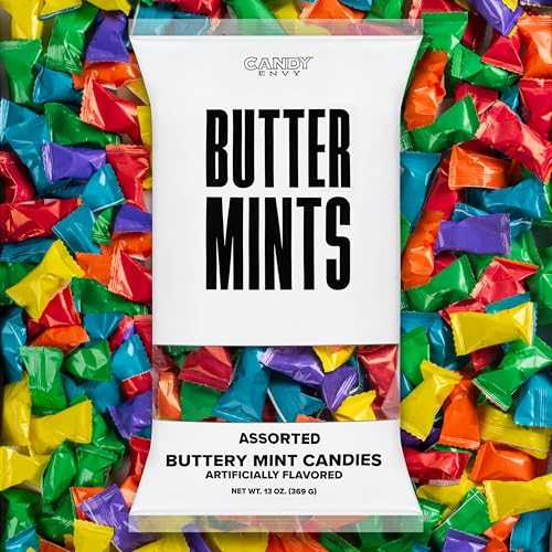 Candy Envy - Assorted Wrapper Buttermints - 13 薬局衡オンス. Bag - 100 Individually Wrapped Candy Mints - White Creamy Mint with Various Color Wrappers