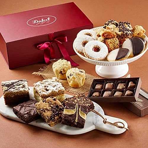 Gourmet Chocolate Food Gifts for Women, Men, Family, Friends, Coworkers, Anniversary \u0026 Wedding, Appreciation \u0026 Birthday Chocolate Food Gifts by Dulcet Gift Baskets