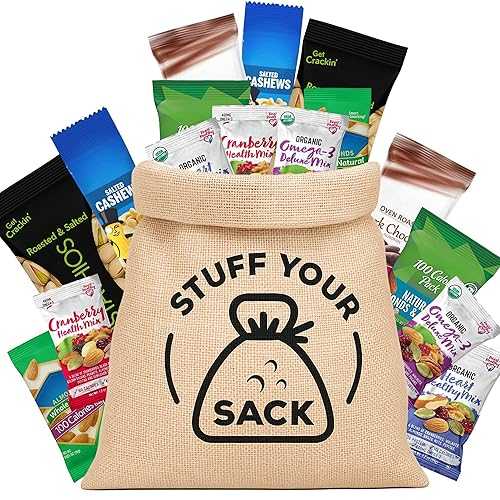 STUFF YOUR SACK Heart Healthy Snack Box with Nuts and Trail Mix (25 Count)