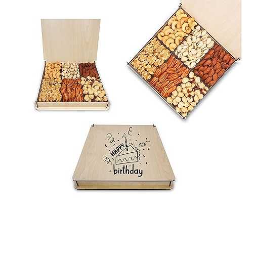 Secret Garden\u0027s Happy Birthday Husband Wife Boyfriends and Girlfriends Best Friends Gourmet Nuts Gift Baskets / Healthy Fresh Gift Food Box Include Fruits and Nuts