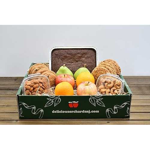 Delicious Orchards \"Sweet Treats \u0026 Fruit Gift Box\"" Fruit, Bakery, \u0026 Nuts Gift Box for any Occasion - Thank You, Get Well, Birthday, Anniversary, Sympathy, Graduation, Holiday"