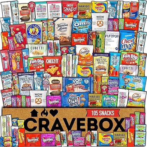 CRAVEBOX Snack Box Variety Pack Care Package (105 Count) - Easter Treats Gift Box