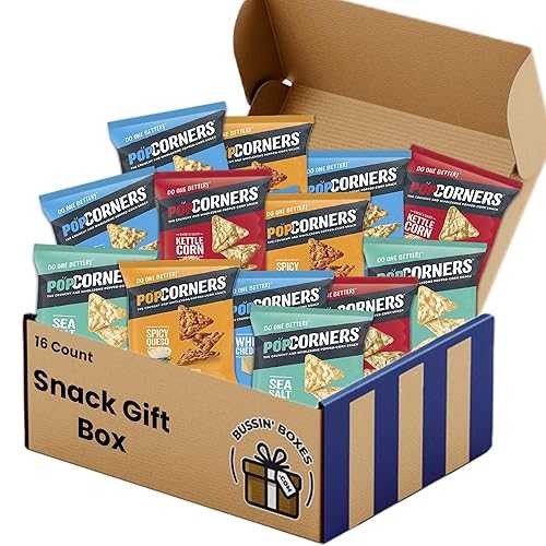 Pop Corners Chip Variety Pack with Individual Bags Variety Pack by Bussin Boxes (16 Count)