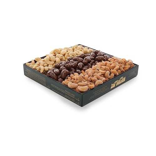 WESTER NUT Western Nut Company Forest Gold Gift Box, Variety of Nut Collections, Seasonal Gift Wrap Boxes, 2LB Square Gift Box (Gift #15 Cashews of All Kinds)
