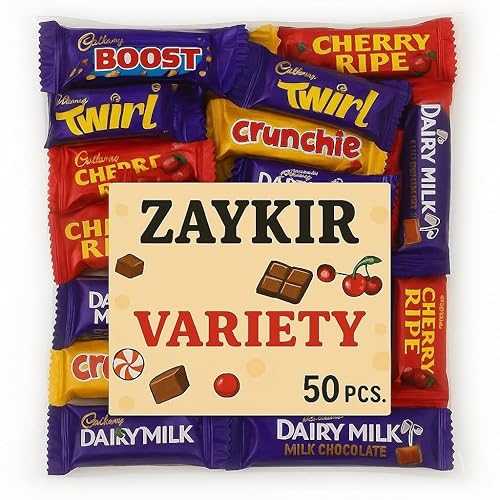 ZAYKIR Cadbary Chocolate Bars Bulky Bag Candy for Parties \u0026 Gifts (Variety Mix - 50Pc)
