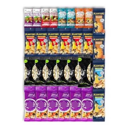 Generic Essential Gourmet Mixed Nuts Gift Basket, 30 Individual Snack Packs with Salted Cashews, Roasted and Unsalted Almonds, Trail Mix Assortment