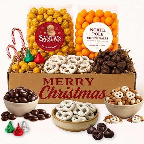 Holiday Treat Gift Basket by Goodland Farms Christmas Snack Box \u0026 Holiday Snack Assortment Festive Sweet \u0026 Savory Gift Basket for All Ages
