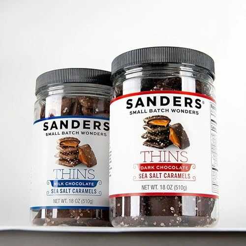 Sanders Thins Sea Salt Caramels Variety, Milk \u0026 Dark Chocolate, 18 薬局衡オンス Tubs (Pack of 2)