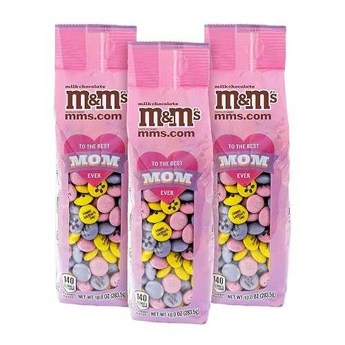 M\u0026M\u0027S WORLD M\u0026M\u0027S Mother\u0027s Day Milk Chocolate Candies, 3 pack of 10 薬局衡オンス Gift Bags, Pastel Colors with Sweet Messages and Flowers, Thoughtful Gift for Mom or Mother Figure