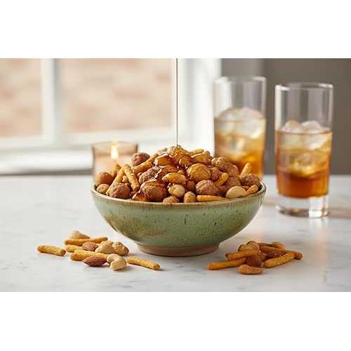 YANKEETRADERS Sweet Cajun Snack Mix, Savory Nut \u0026 Snack Party Blend with Honey and Cajun Sesame Sticks, Lemon Chili Corn Sticks and 3 Flavored Peanuts, 4 Pounds