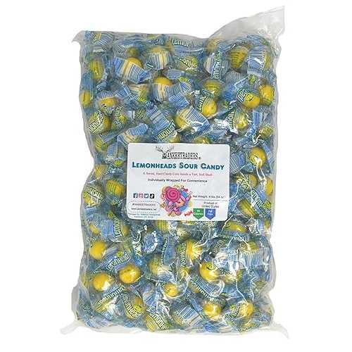 YANKEETRADERS Lemonhead Sour Candy, Individually Wrapped, Bulk 4 Pounds