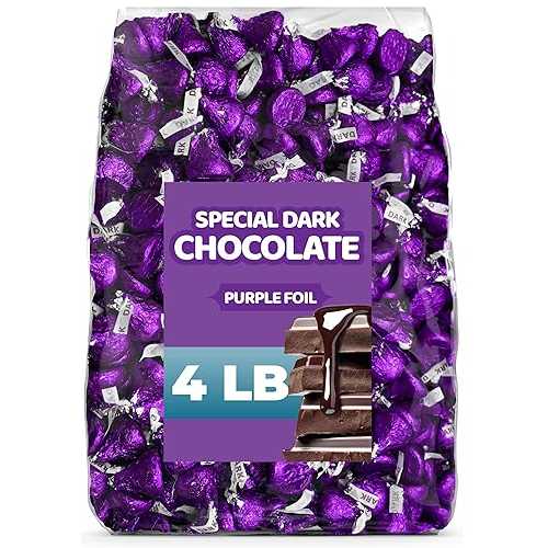 Candylish Special Dark Chocolate - 4 LB (Approx. 400 pcs) - Bulk Individually Wrapped Purple Foil Candy