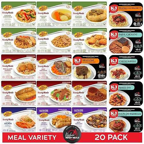KJ Poultry Kosher Ready Meals - (20 Pack Variety) Prepared Entree Fully Cooked, Shelf Stable Microwave Dinner Travel, Military, Camping, Emergency Survival KJ