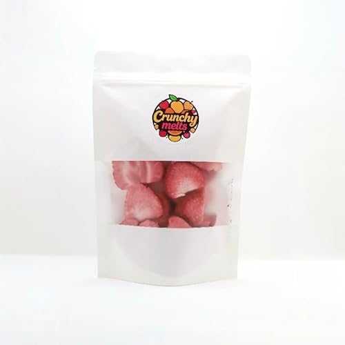 Crunchy melts Freeze-Dried Strawberries 100% Natural, No Sugar Added, Gluten-Free \u0026 Vegan Snack Crispy, Non-GMO Dried Fruit for Smoothies, Baking \u0026 Cereal Healthy, Lightweight \u0026 Shelf-Stable (1.25 OZ)