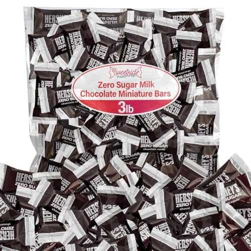 SWEETSIDE CANDY CO. Zero Sugar Milk Chocolate Candy, 3 重量ポンド Bulk Bag of Candy - Sugar Free Mini Chocolate Bars - Creamy \u0026 Sweet Sugarless Diabetic Candy