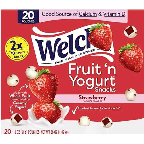 Generic Fruit \u0027n Yogurt, Fruits Snacks, Strawberry, 1.8 薬局衡オンス, 20 コンピュータ断層撮影法