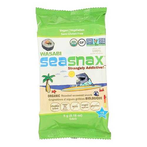 SeaSnax SEA SNAX SEAWEED SNK G\u0026G WASABI, 0.18 OZ, PK- 24