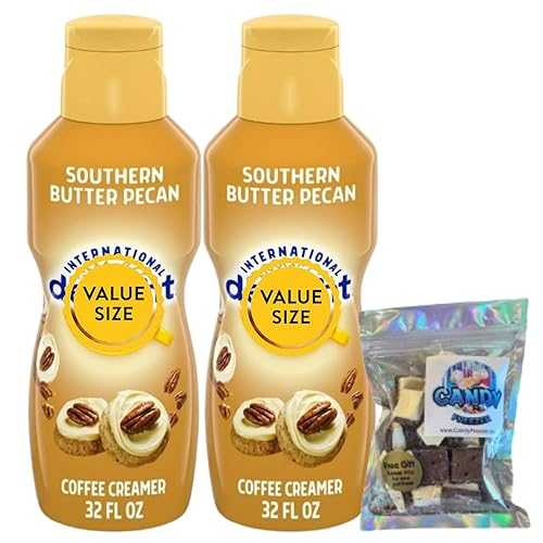 Southern Butter Pecan Liquid Coffee Creamer.- Pack of Two (2) 32 fl 薬局衡オンス Bottles of Smooth \u0026 Creamy Delightful Coffee Creamer with Candy Freezer Freeze Dried Ice Cream Bites (Southern Butter Pecan) Shovel Candy