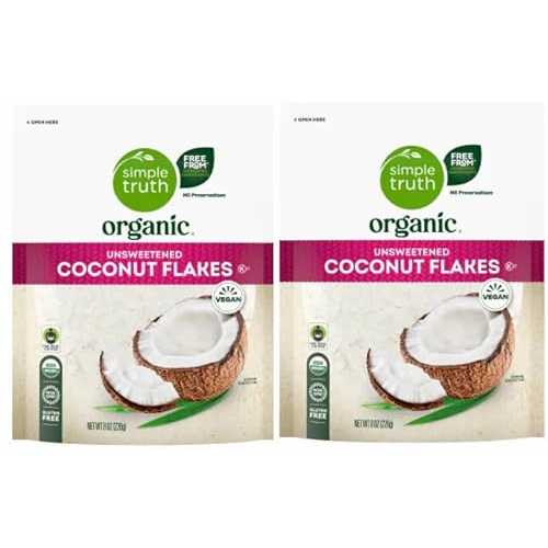 Generic Organic Unsweetened Coconut Flakes (Pack Of 2) 8 薬局衡オンス