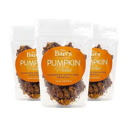 Mrs. Barr\u0027s Natural Foods Granola / Pumpkin Paleo / Handmade Grain-Free Granola / Small Batch / Gourmet Quality / Real Ingredients / 6 Ounces (3 Pack)