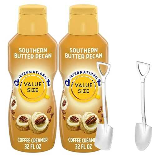 Southern Butter Pecan Liquid Coffee Creamer.- Pack of Two (2) 32 fl 薬局衡オンス Bottles of Smooth \u0026 Creamy Delightful Coffee Creamer with Candy Freezer Mini Metal Shovel Spoons (Southern Butter Pecan) Shovel Spoons