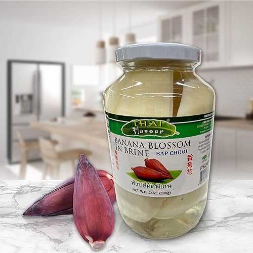 Pack fo3, Thai Flavour Pickled Banana Blossom インチ Brine, 24薬局衡オンス Authentic Thai Ingredient for Traditional Dishes