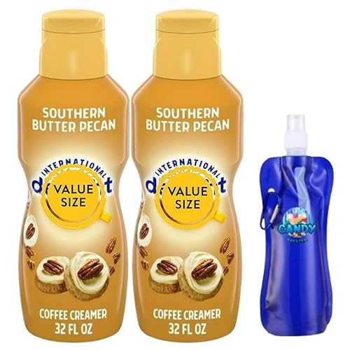 Southern Butter Pecan Liquid Coffee Creamer.- Pack of Two (2) 32 fl 薬局衡オンス Bottles of Smooth \u0026 Creamy Delightful Coffee Creamer with Candy Freezer Collapsible Bottle (Southern Butter Pecan) Bottle