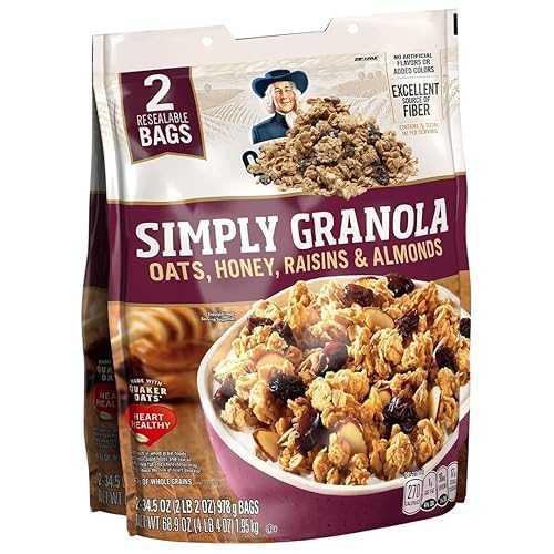 Generic Simply Oats, Honey, Raisins \u0026 Almonds Granola, 34.5 薬局衡オンス Bags, 2 Count / Crunchy Whole Grain Oats with Natural Honey Sweetness, Perfect Breakfast Cereal or Snack