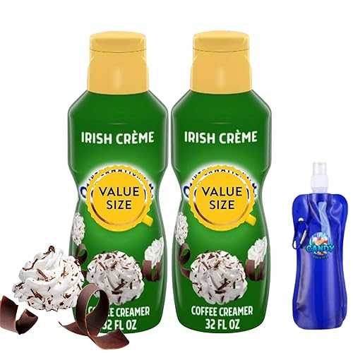 Irish Creme Liquid Coffee Creamer.- Pack of Two (2) 32 fl 薬局衡オンス Bottles of Smooth \u0026 Creamy Delightful Coffee Creamer with Candy Freezer Collapsible Bottle (Irish Creme) Bottle