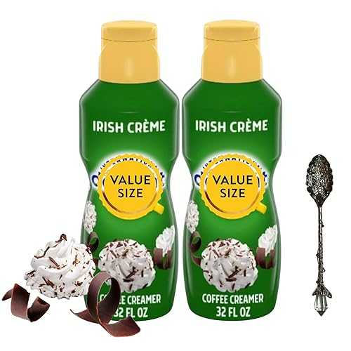 Irish Creme Liquid Coffee Creamer.- Pack of Two (2) 32 fl 薬局衡オンス Bottles of Smooth \u0026 Creamy Delightful Coffee Creamer with Candy Freezer Gem Spoon (Irish Creme) Gem Spoon