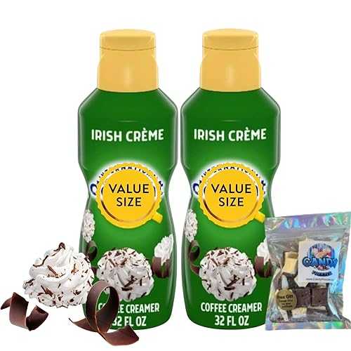 Irish Creme Liquid Coffee Creamer.- Pack of Two (2) 32 fl 薬局衡オンス Bottles of Smooth \u0026 Creamy Delightful Coffee Creamer with Candy Freezer Freeze Dried Ice Cream Bites (Irish Creme) Candy